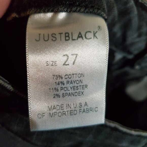 Just Black Jeans Womens Size 27 Gray Skinny Frayed Hem Stretch Denim - Picture 3 of 12